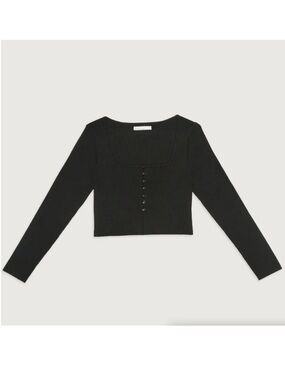 OAK + FORT Square Neck Button Sweater